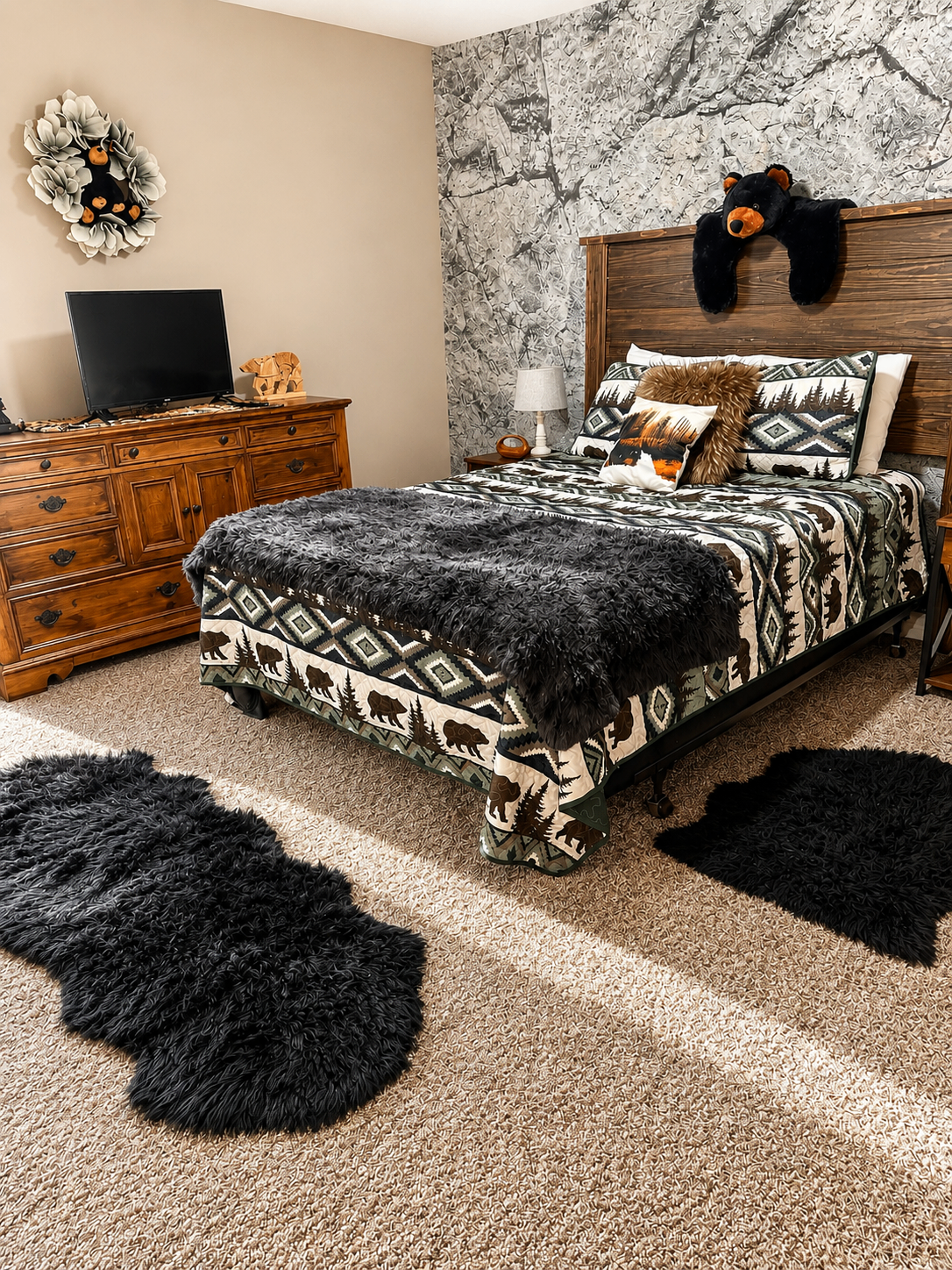 Bear-themed guest bedroom